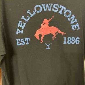 Black Graphic Tee with Red and Blue Design